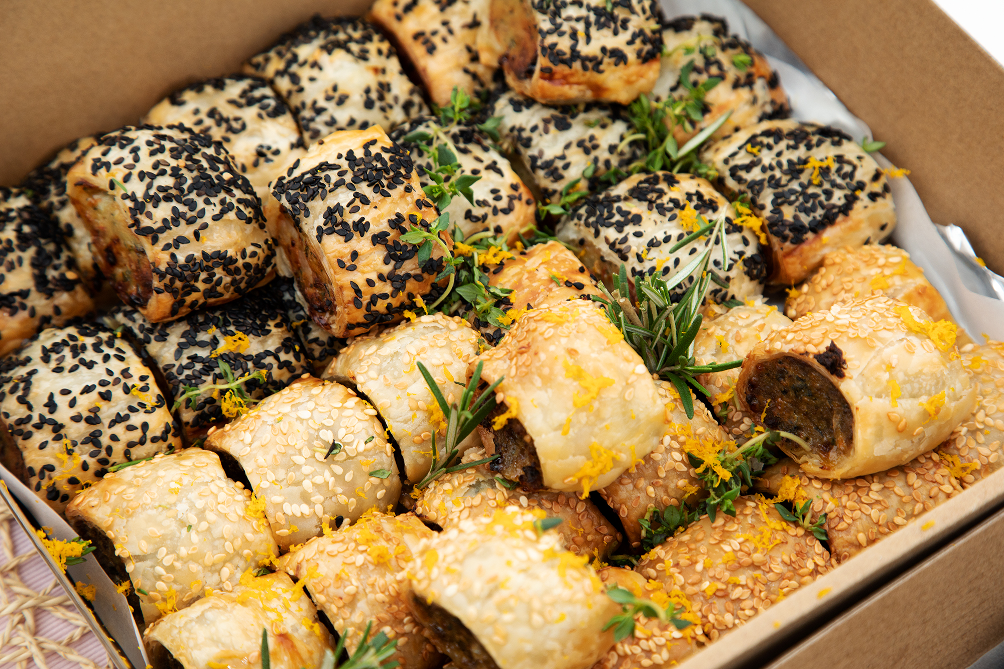 House-made sausage rolls catering Brisbane - Dux Gutz